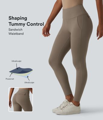 Legging 7/8 Halara UltraSculpt™ taille haute ventre plat avec poches