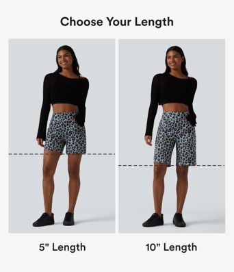 High Waisted Leopard Waffle Casual Baggy Shorts 10'' with Pockets