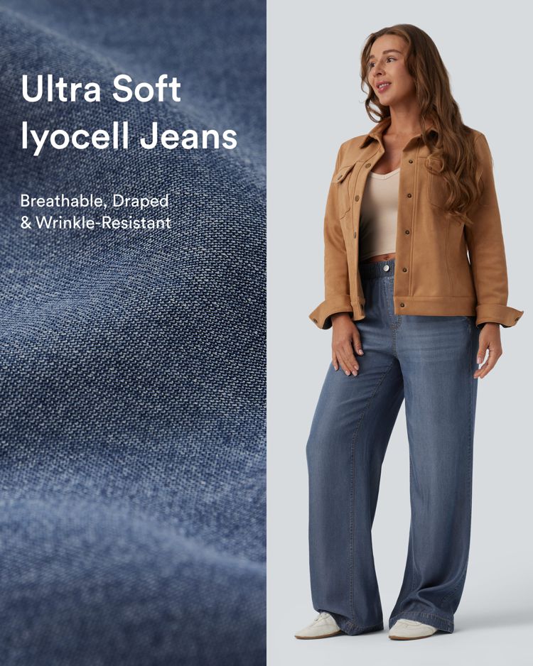 Mid Rise Draped Casual Straight Leg Jeans with Pockets