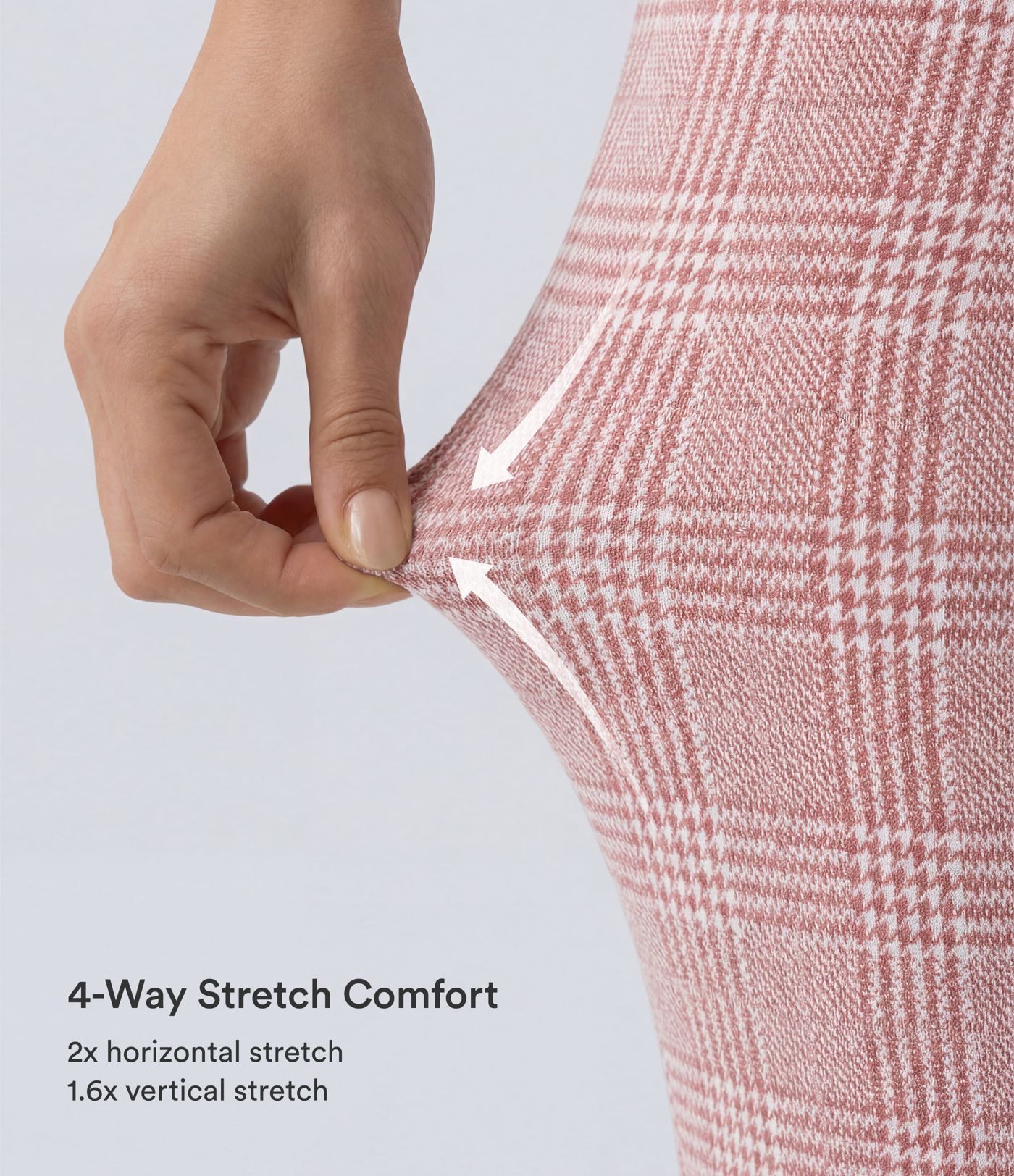 Pantalon de travail skinny à taille haute avec poches et motif pied-de-poule Halara Flex™