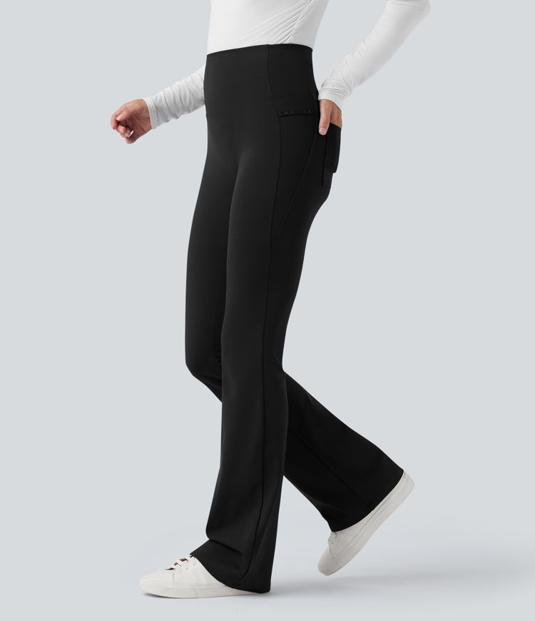 Patitoff™ 2.0 Pet Hair Resistant High Waisted Tummy Control Bootcut Casual Pants with Pockets