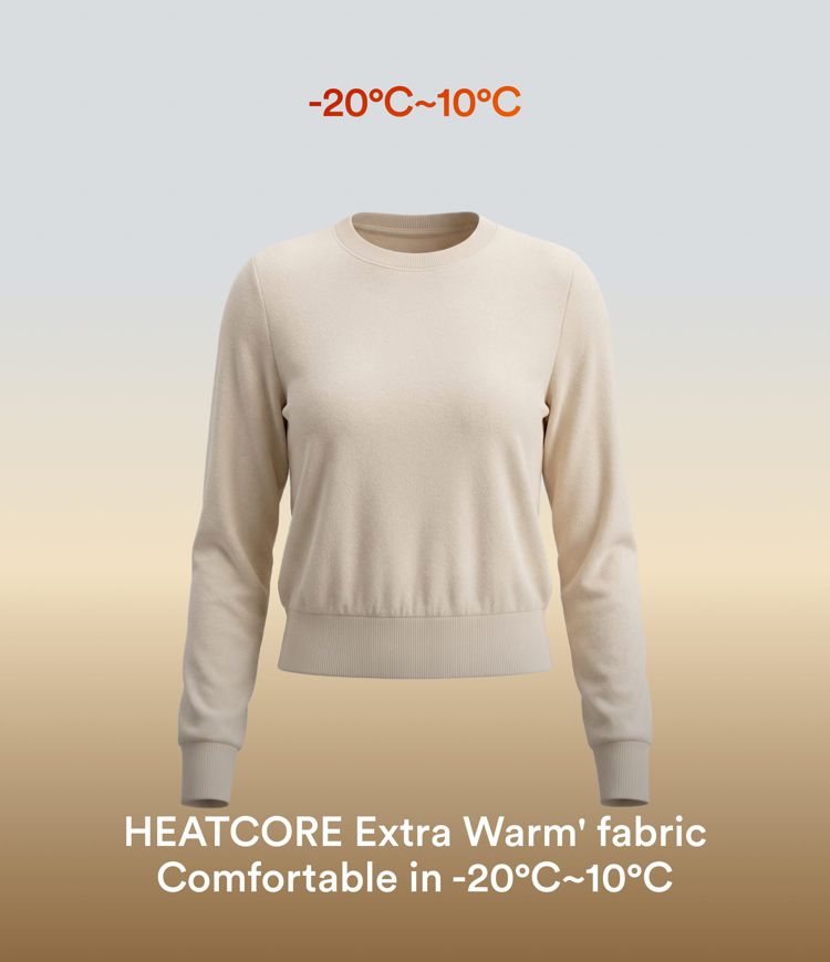 Halara HeatCore Crew Neck Long Sleeve Casual Warming Top