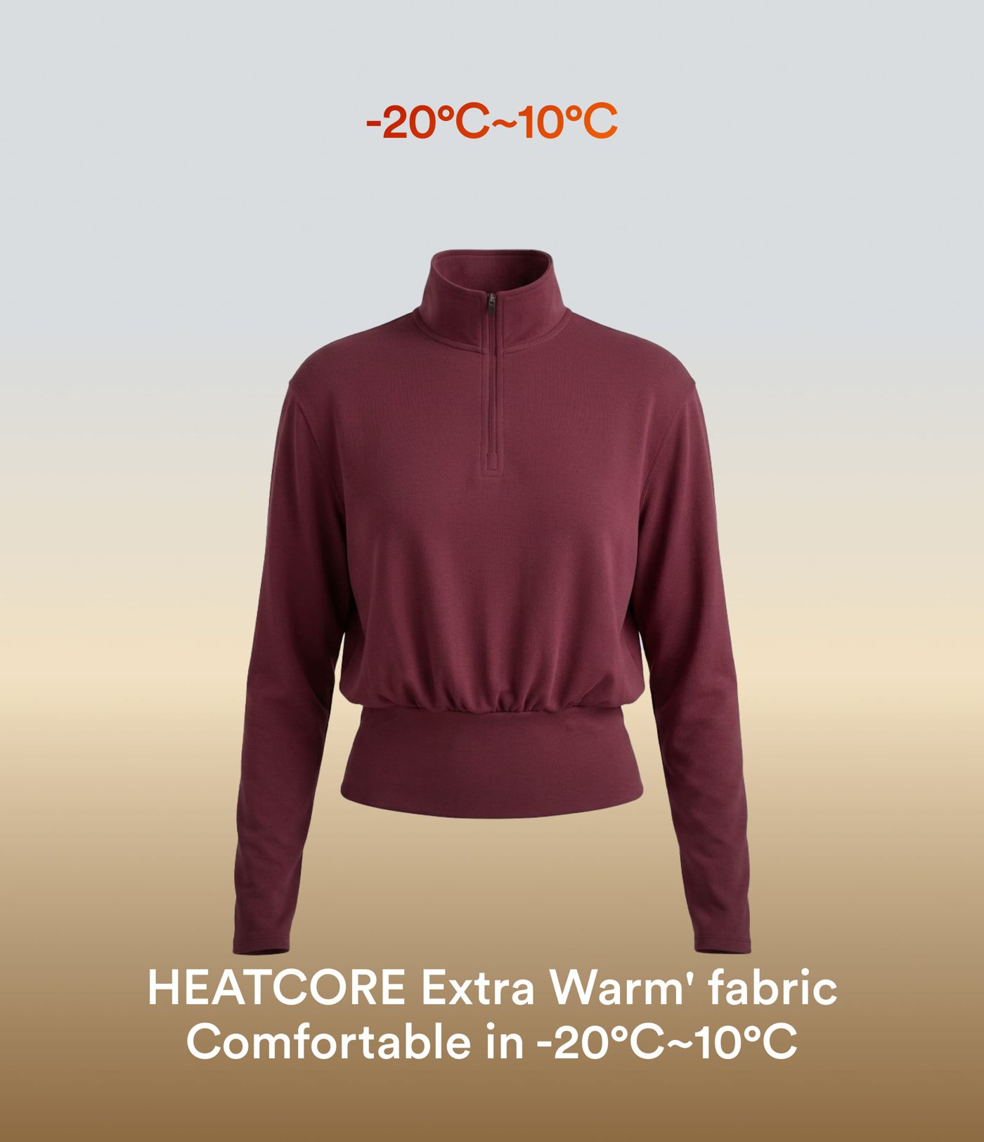 Halara HeatCore Mock Neck Half Zip Long Sleeve Warming Work Sweatshirt