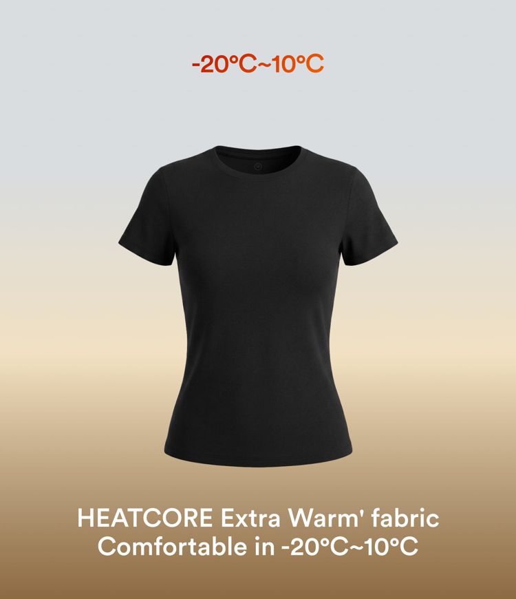 Halara HeatCore Round Neck Short Sleeve Casual Warming T-Shirt