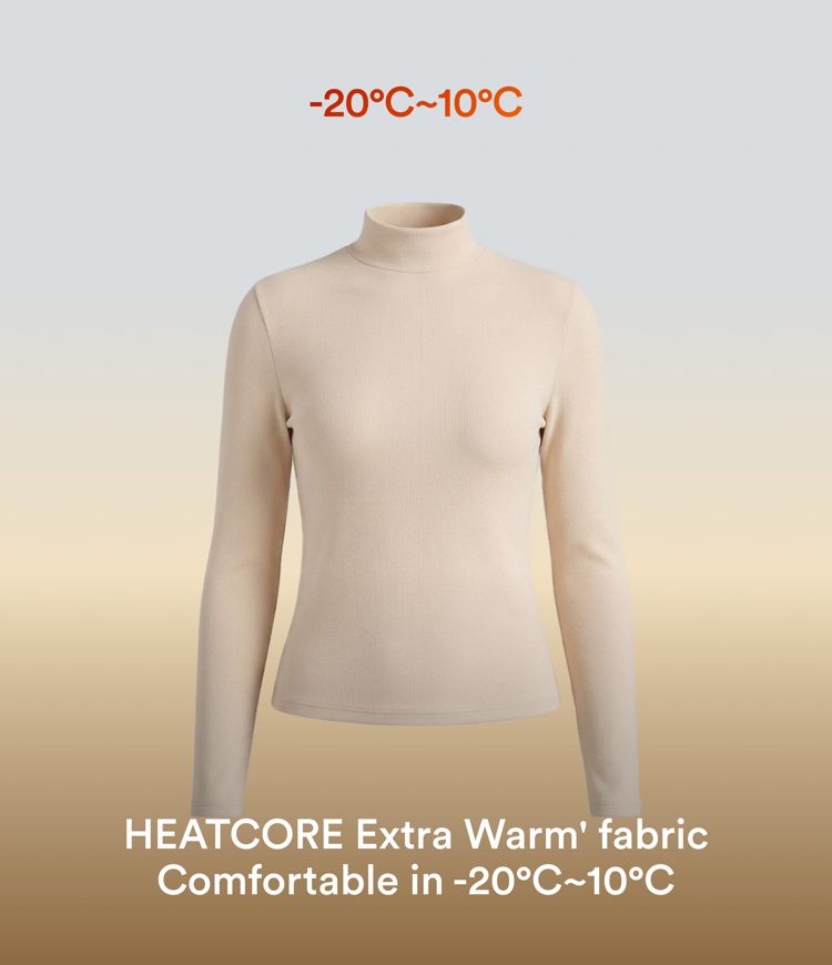 Halara HeatCore Mock-neck Long Sleeve Casual Warming Top