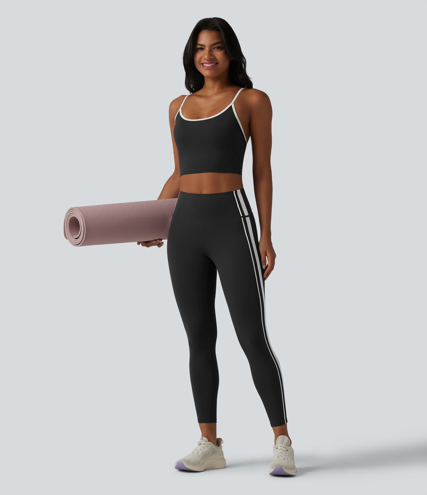 Halara UltraSculpt™ High Waisted Tummy Control Side Stripe Yoga Leggings with Pocket