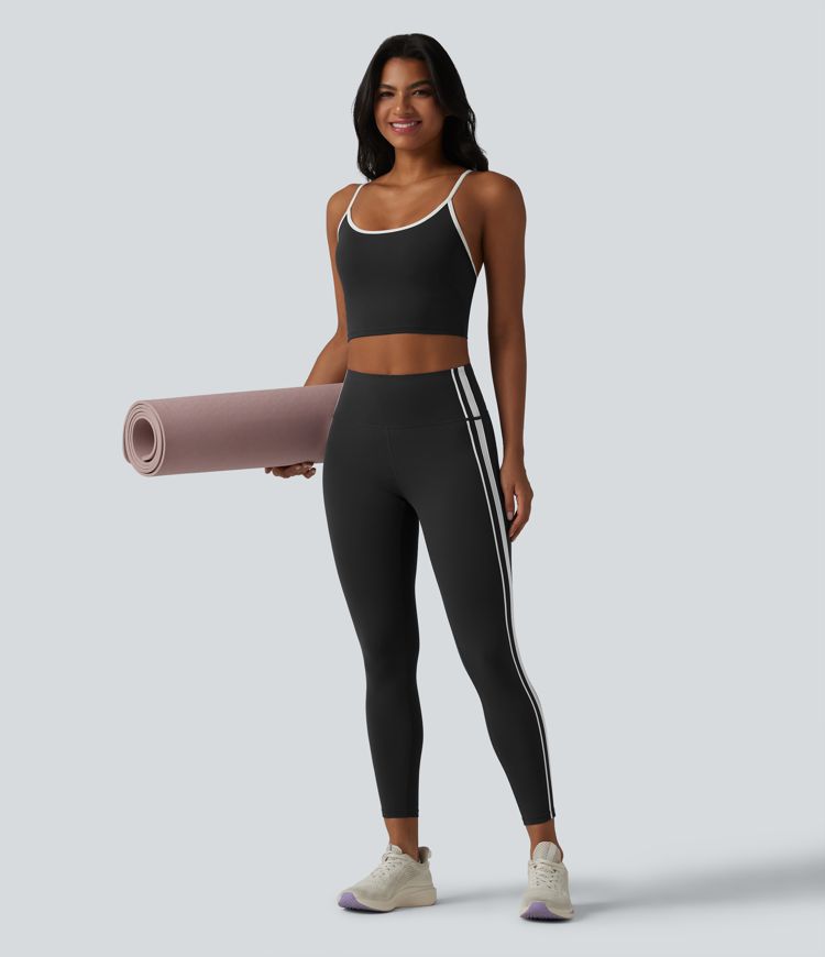 Halara UltraSculpt™ High Waisted Tummy Control Side Stripe Yoga Leggings with Pocket