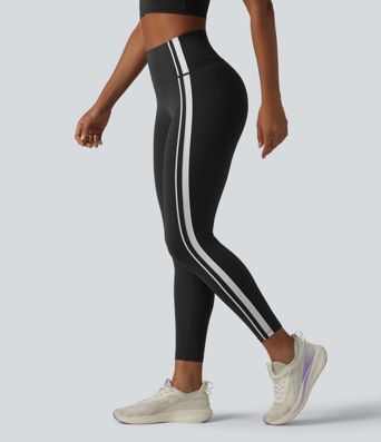 Halara UltraSculpt™ High Waisted Tummy Control Side Stripe Yoga Leggings with Pocket