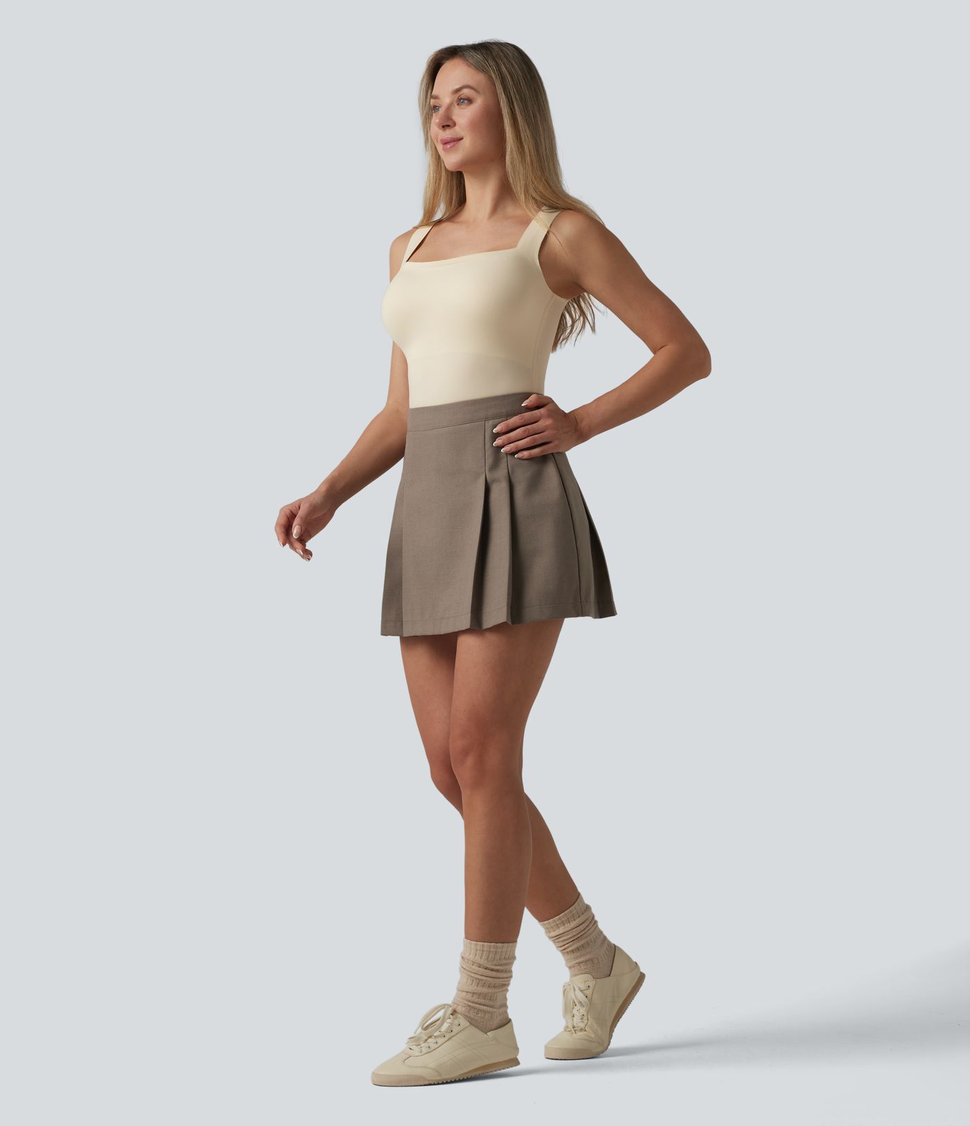 Square Neck Built-in Bra Casual Tank Top B-E Cups