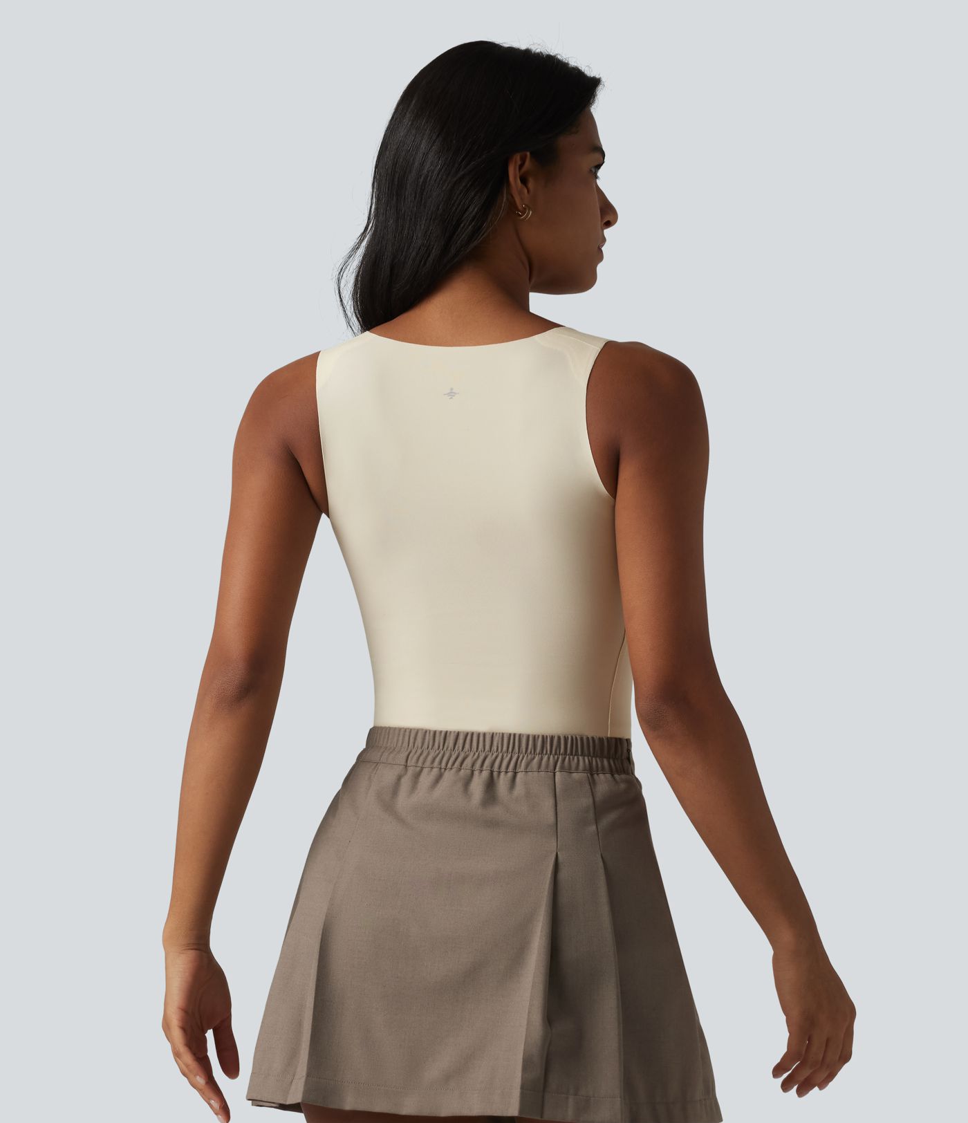 Square Neck Built-in Bra Casual Tank Top B-E Cups