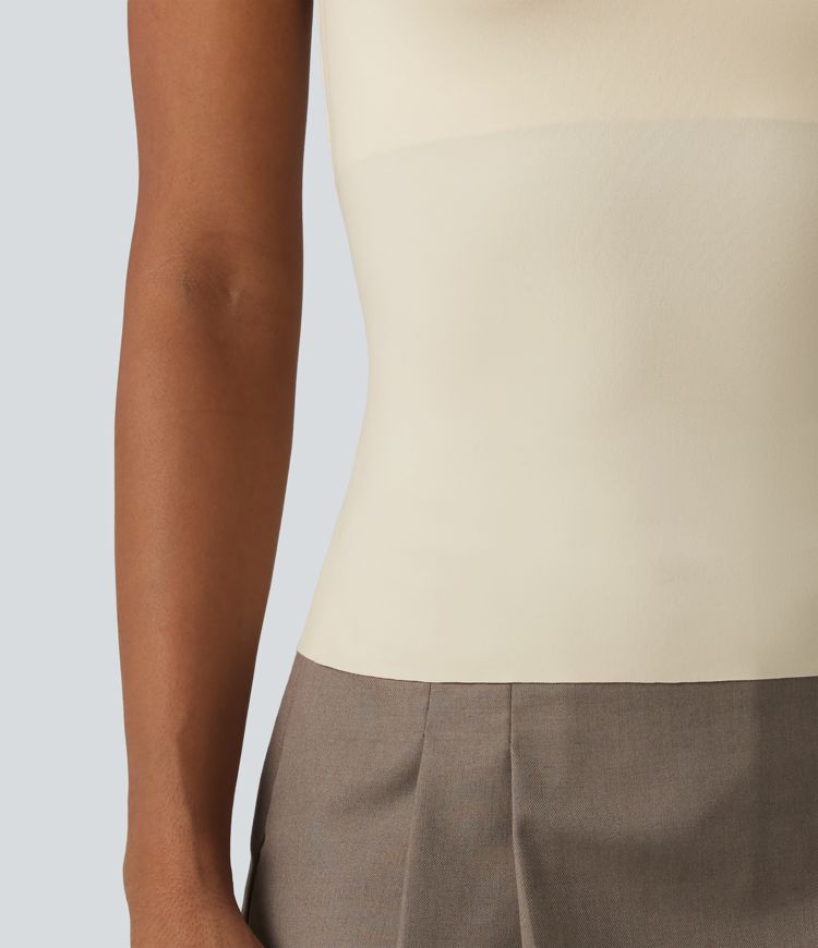 Square Neck Built-in Bra Casual Tank Top B-E Cups