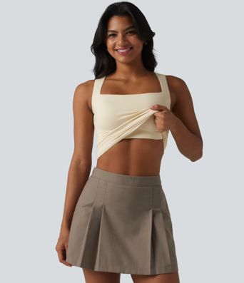 Square Neck Built-in Bra Casual Tank Top B-E Cups