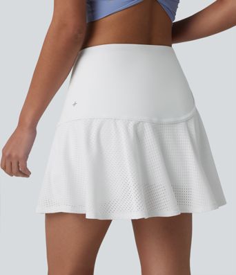 SoftlyZero™ Luftiger, hochtaillierter Mini-Tennisrock mit Ösen, 2-in-1-Design, kühlendem Griff und Taschen – UPF 50+