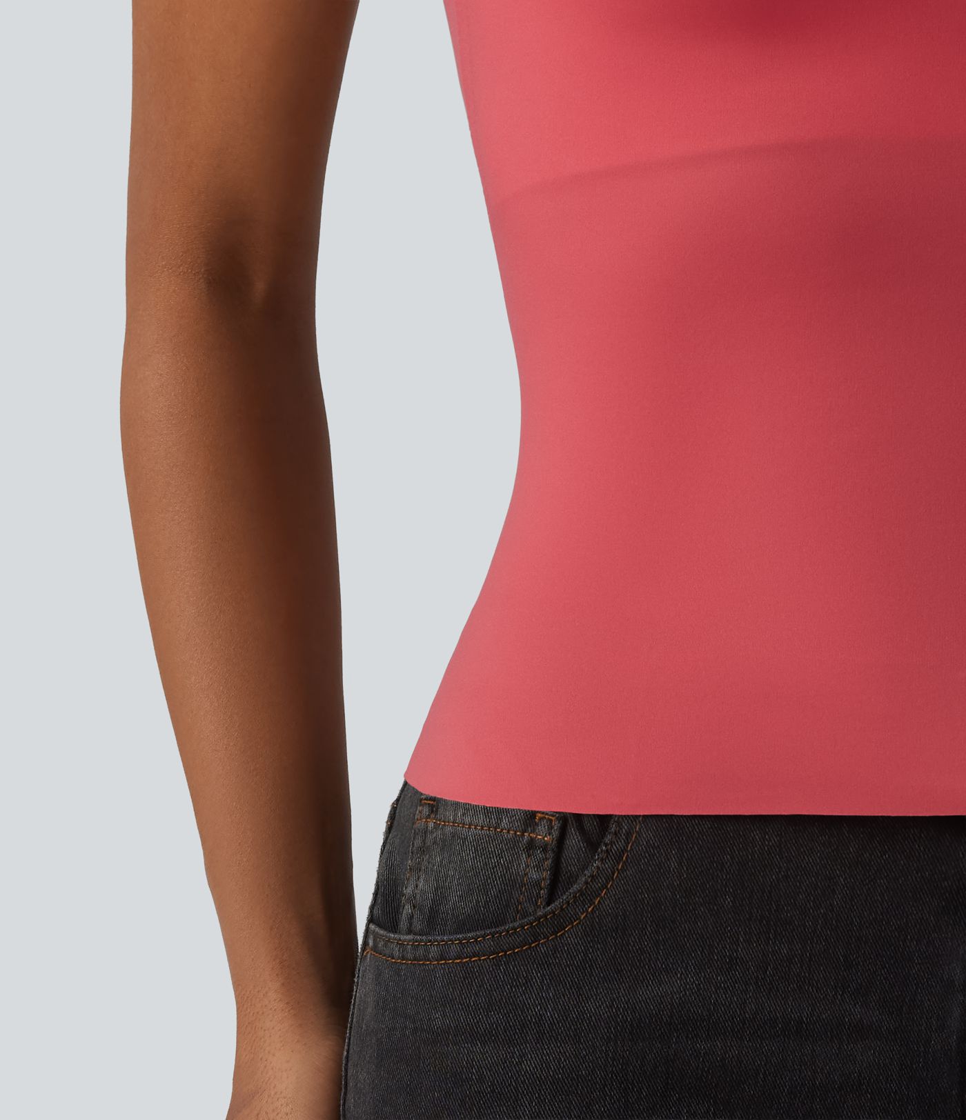 Square Neck Built-in Bra Casual Tank Top B-E Cups