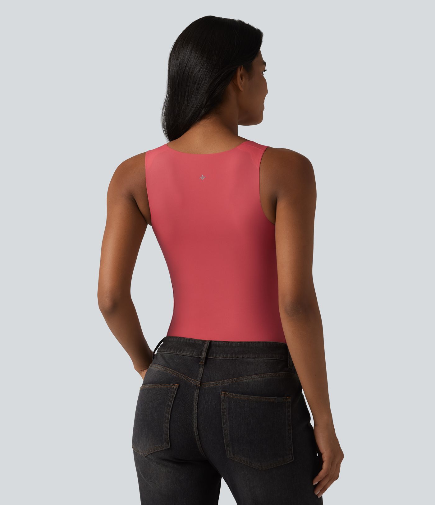 Square Neck Built-in Bra Casual Tank Top B-E Cups