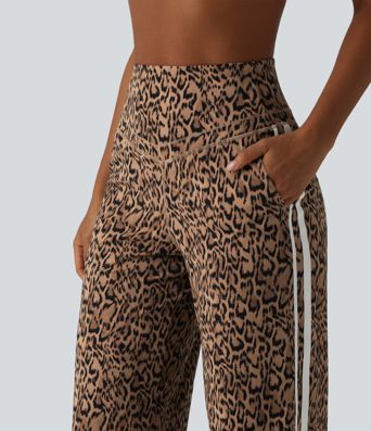 Halara UltraSculpt™ - Yogahose mit hohem Bund, Seitentaschen, Bauchkontrolle, Leopardenmuster, Streifen und geradem Bein Halara UltraSculpt™ - Yogahose mit hohem Bund, Seitentaschen, Bauchkontrolle, Leopardenmuster, Streifen und geradem Bein
