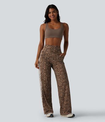 Halara UltraSculpt™ - Yogahose mit hohem Bund, Seitentaschen, Bauchkontrolle, Leopardenmuster, Streifen und geradem Bein Halara UltraSculpt™ - Yogahose mit hohem Bund, Seitentaschen, Bauchkontrolle, Leopardenmuster, Streifen und geradem Bein