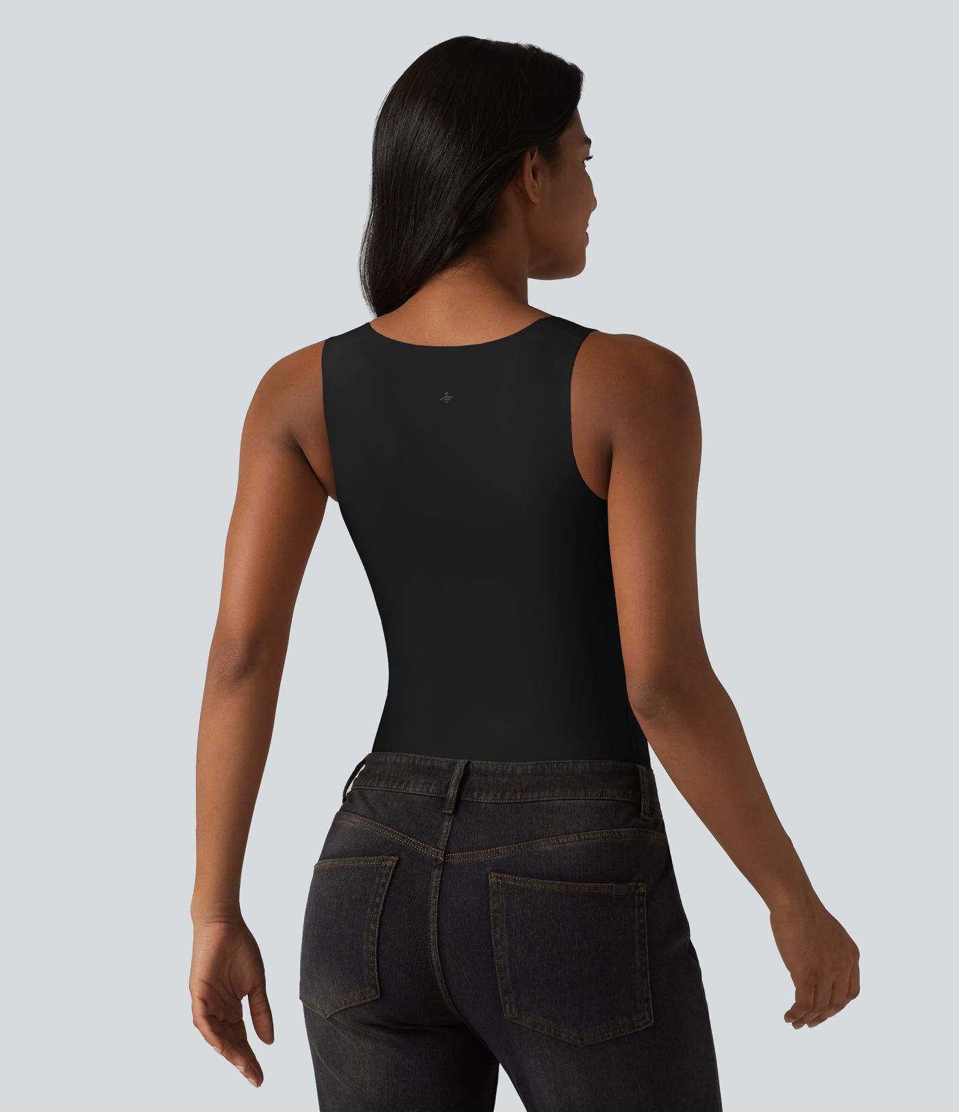 Débardeur décontracté col carré avec soutien-gorge intégré bonnets B-E