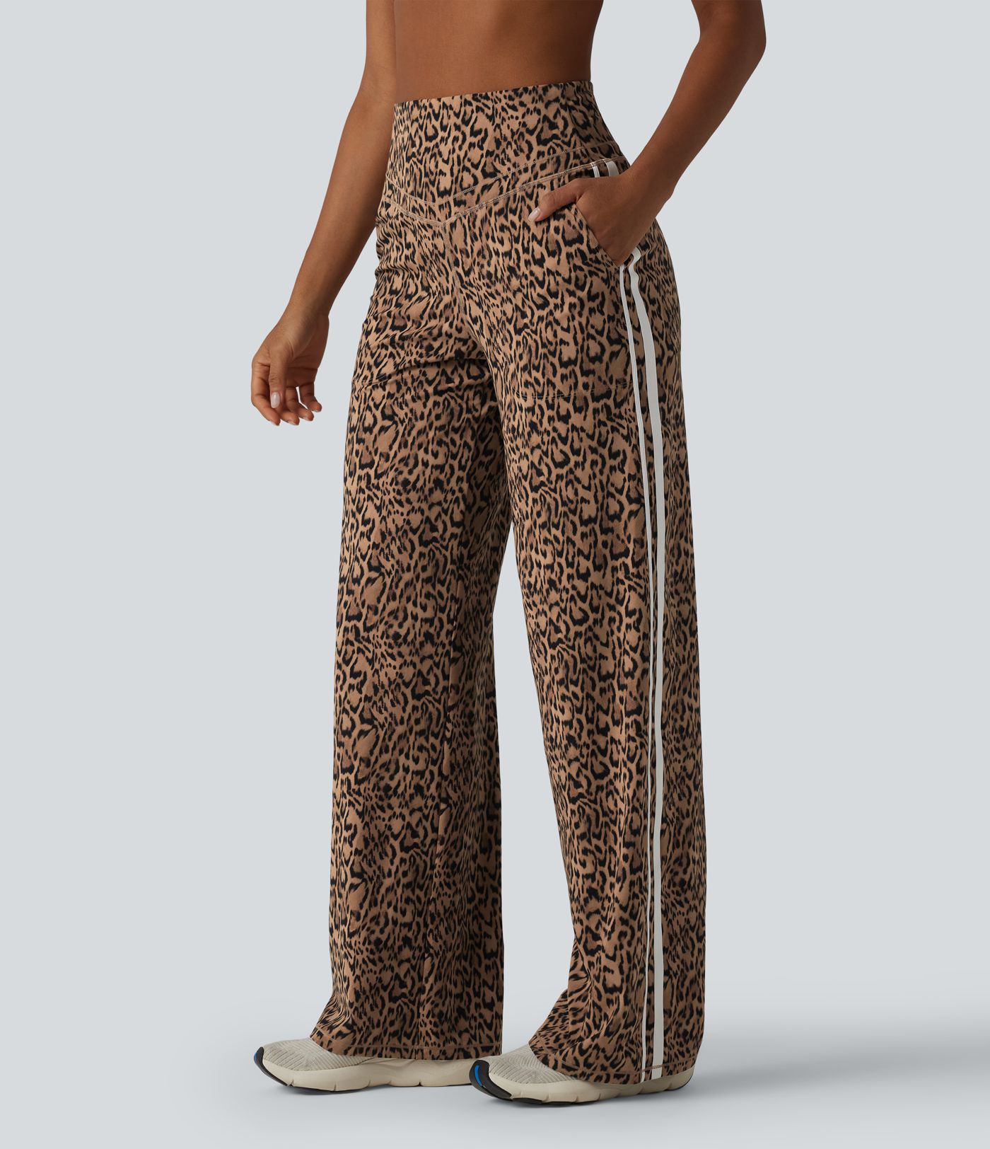 Halara UltraSculpt™ - Yogahose mit hohem Bund, Seitentaschen, Bauchkontrolle, Leopardenmuster, Streifen und geradem Bein Halara UltraSculpt™ - Yogahose mit hohem Bund, Seitentaschen, Bauchkontrolle, Leopardenmuster, Streifen und geradem Bein