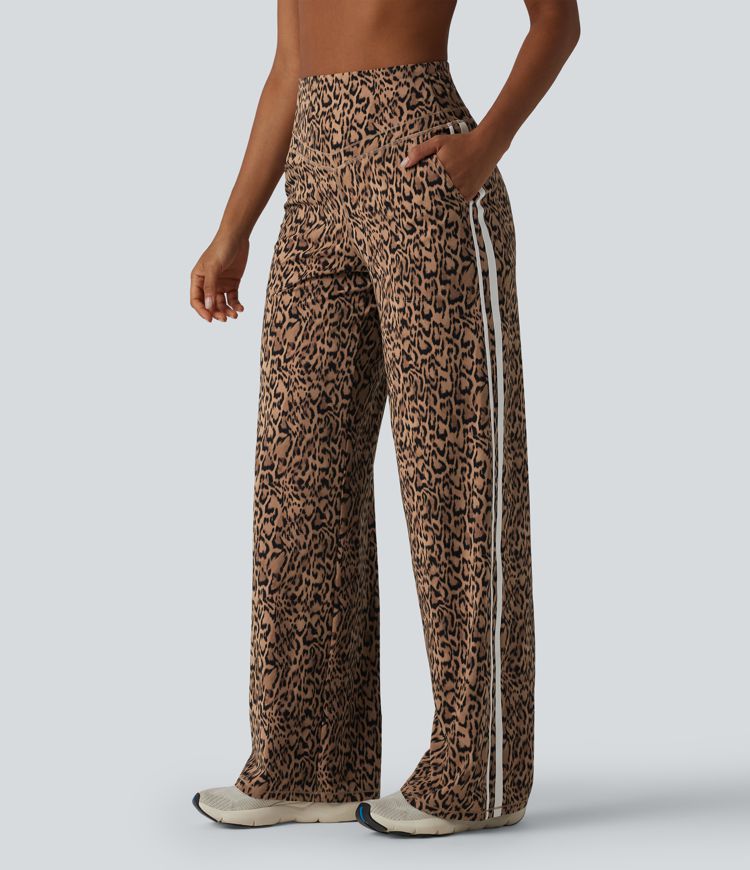 Halara UltraSculpt™ - Yogahose mit hohem Bund, Seitentaschen, Bauchkontrolle, Leopardenmuster, Streifen und geradem Bein Halara UltraSculpt™ - Yogahose mit hohem Bund, Seitentaschen, Bauchkontrolle, Leopardenmuster, Streifen und geradem Bein