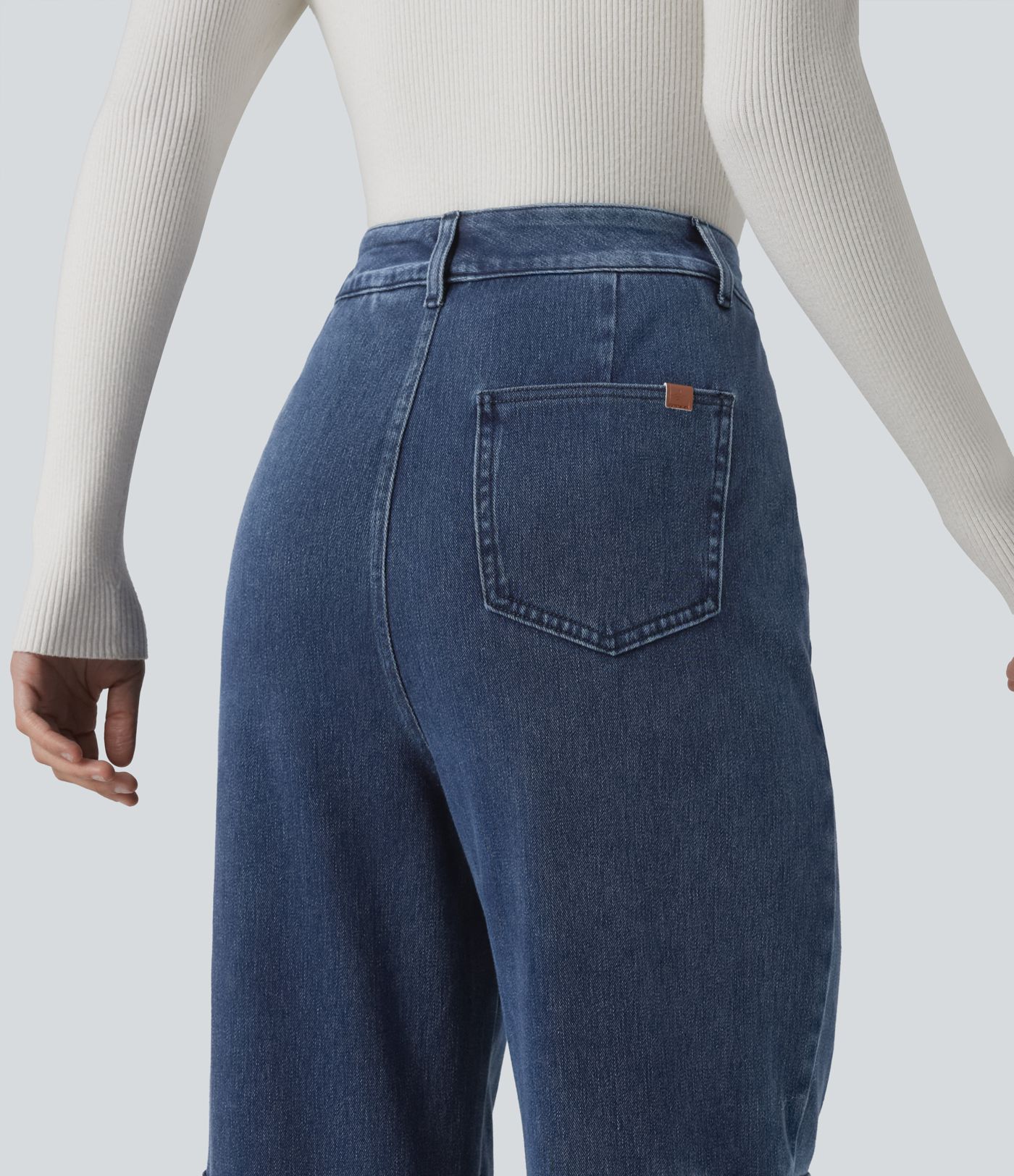 Halara Flex™ High Waisted Casual Cargo Bootcut Jeans with Pockets