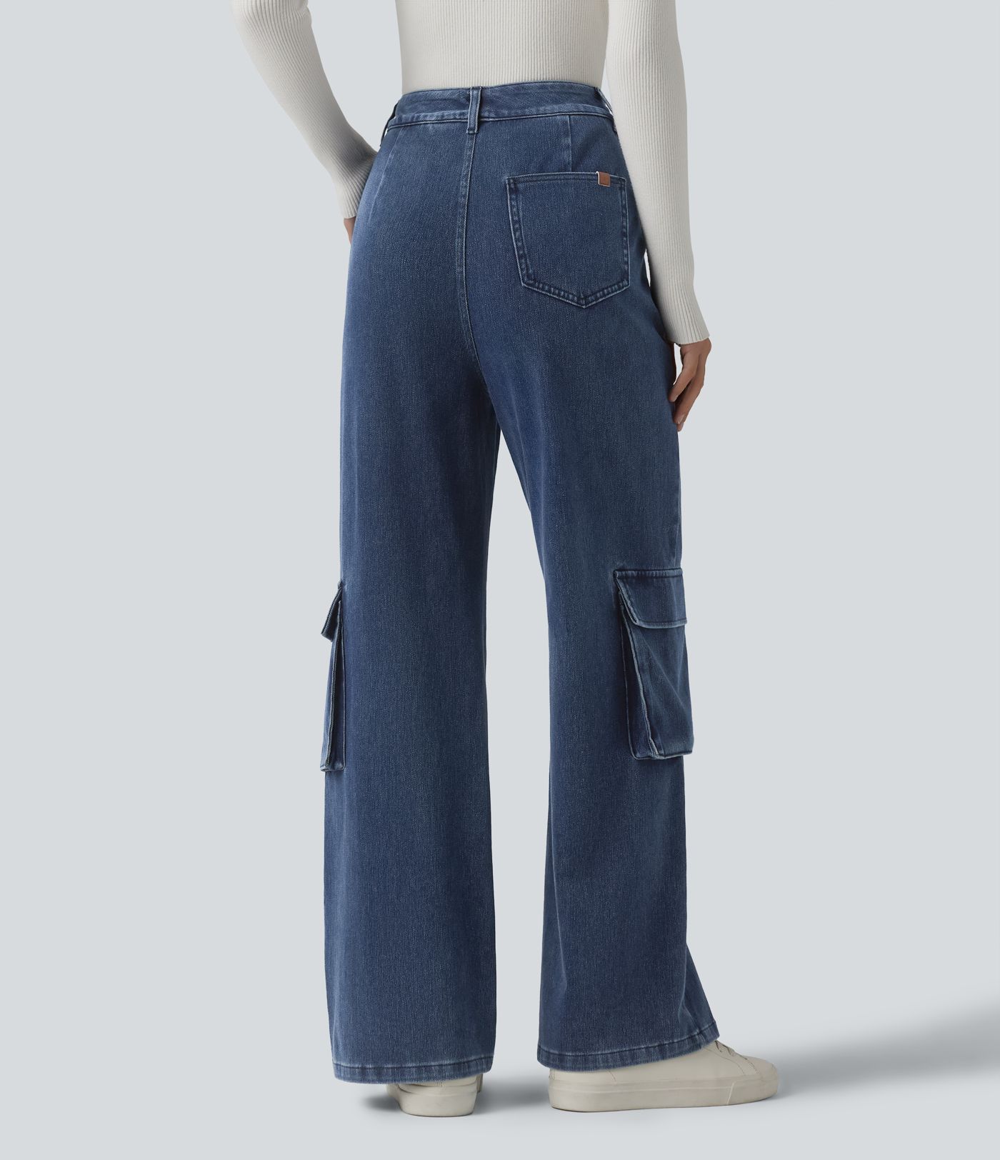 Halara Flex™ High Waisted Casual Cargo Bootcut Jeans with Pockets