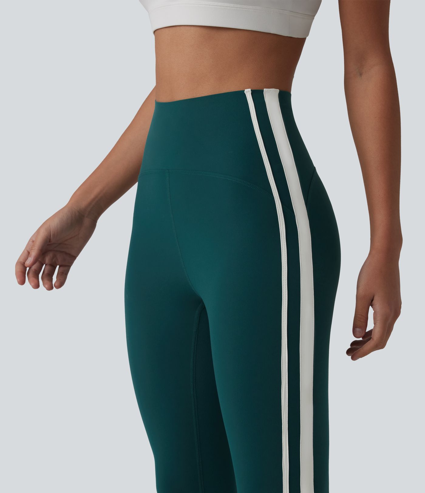 Halara Ultrasculpt™ High-waisted Tummy Control Side Stripe Yoga 7/8 Leggings