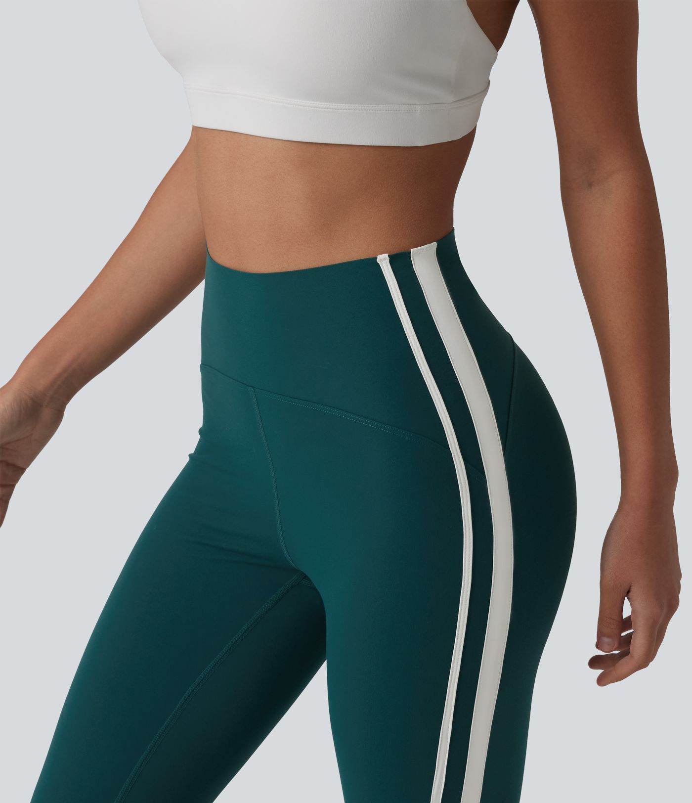 Halara Ultrasculpt™ High-waisted Tummy Control Side Stripe Yoga 7/8 Leggings