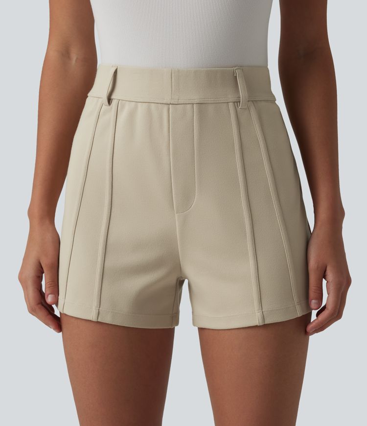 High Waisted Work Shorts with Pockets