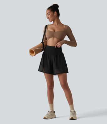 Softlyzero™ Airy - 2-in-1 Yoga-Shorts mit hohem Bund, mehreren Taschen, Kontrast-Mesh und Cool-Touch - 12,7 cm Softlyzero™ Airy - 2-in-1 Yoga-Shorts mit hohem Bund, mehreren Taschen, Kontrast-Mesh und Cool-Touch - 12,7 cm