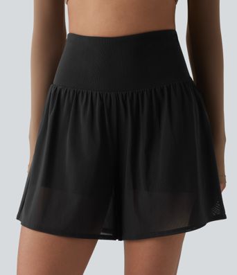 Softlyzero™ Airy - 2-in-1 Yoga-Shorts mit hohem Bund, mehreren Taschen, Kontrast-Mesh und Cool-Touch - 12,7 cm Softlyzero™ Airy - 2-in-1 Yoga-Shorts mit hohem Bund, mehreren Taschen, Kontrast-Mesh und Cool-Touch - 12,7 cm