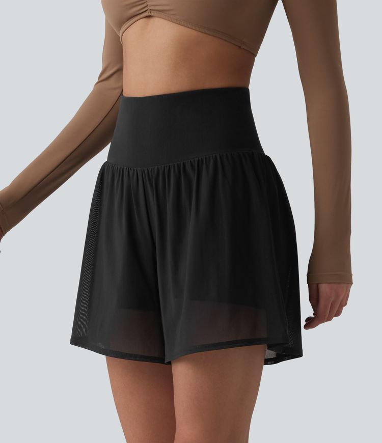 Softlyzero™ Airy - 2-in-1 Yoga-Shorts mit hohem Bund, mehreren Taschen, Kontrast-Mesh und Cool-Touch - 12,7 cm Softlyzero™ Airy - 2-in-1 Yoga-Shorts mit hohem Bund, mehreren Taschen, Kontrast-Mesh und Cool-Touch - 12,7 cm