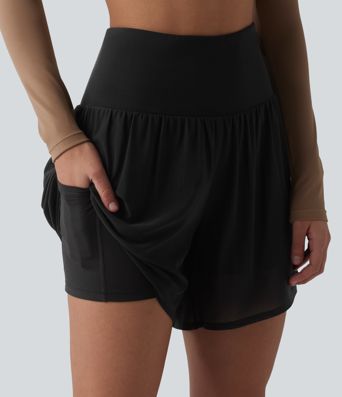 Softlyzero™ Airy - 2-in-1 Yoga-Shorts mit hohem Bund, mehreren Taschen, Kontrast-Mesh und Cool-Touch - 12,7 cm Softlyzero™ Airy - 2-in-1 Yoga-Shorts mit hohem Bund, mehreren Taschen, Kontrast-Mesh und Cool-Touch - 12,7 cm