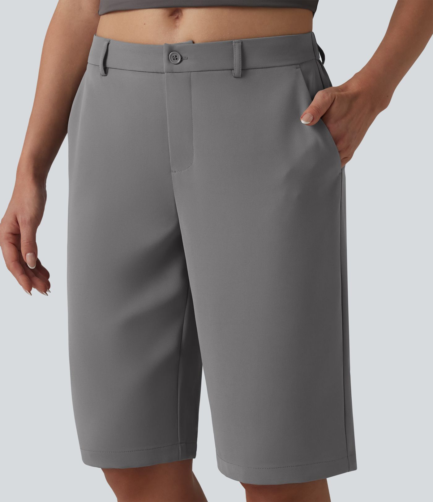 Halara Flex™ Mid Rise Pedal Pushers Work Straight Leg Pants with Pockets