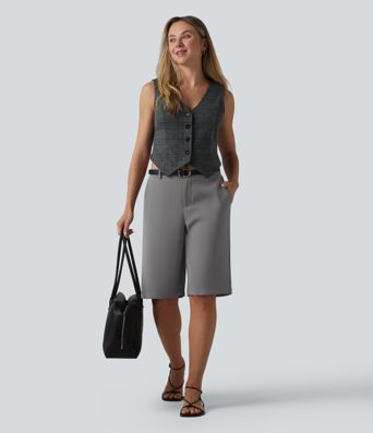 Halara Flex™ Mid Rise Pedal Pushers Work Straight Leg Pants with Pockets