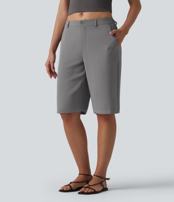 Halara Flex™ Mid Rise Pedal Pushers Work Straight Leg Pants with Pockets