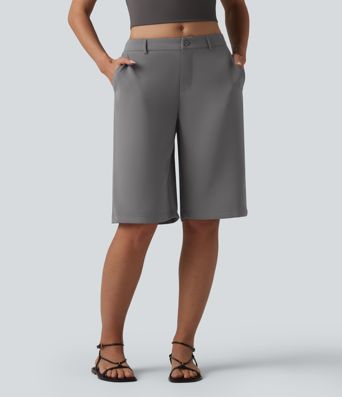 Halara Flex™ Mid Rise Pedal Pushers Work Straight Leg Pants with Pockets