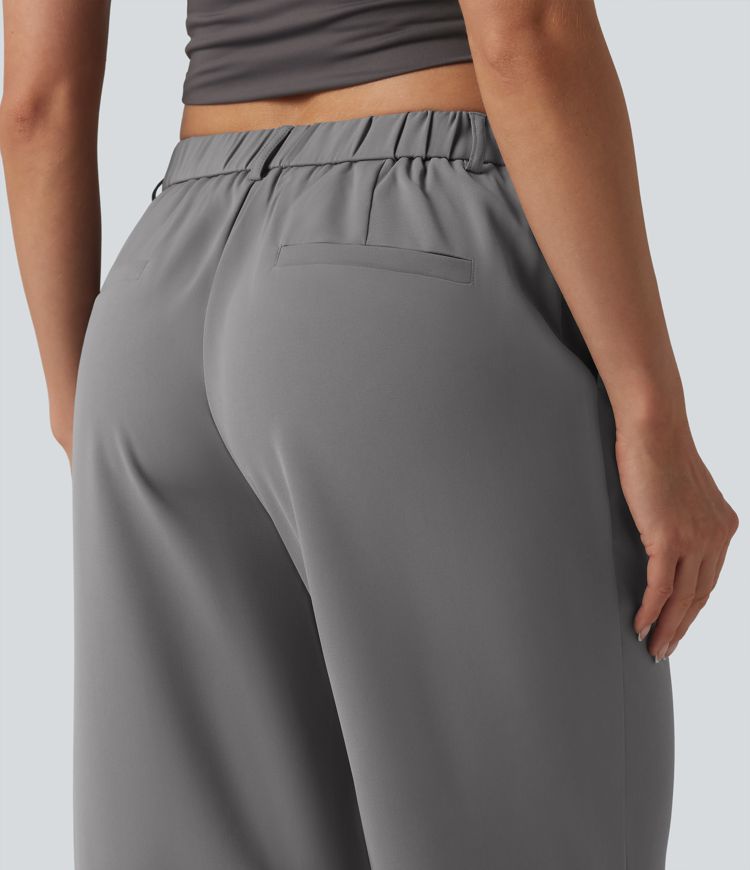 Halara Flex™ Mid Rise Pedal Pushers Work Straight Leg Pants with Pockets