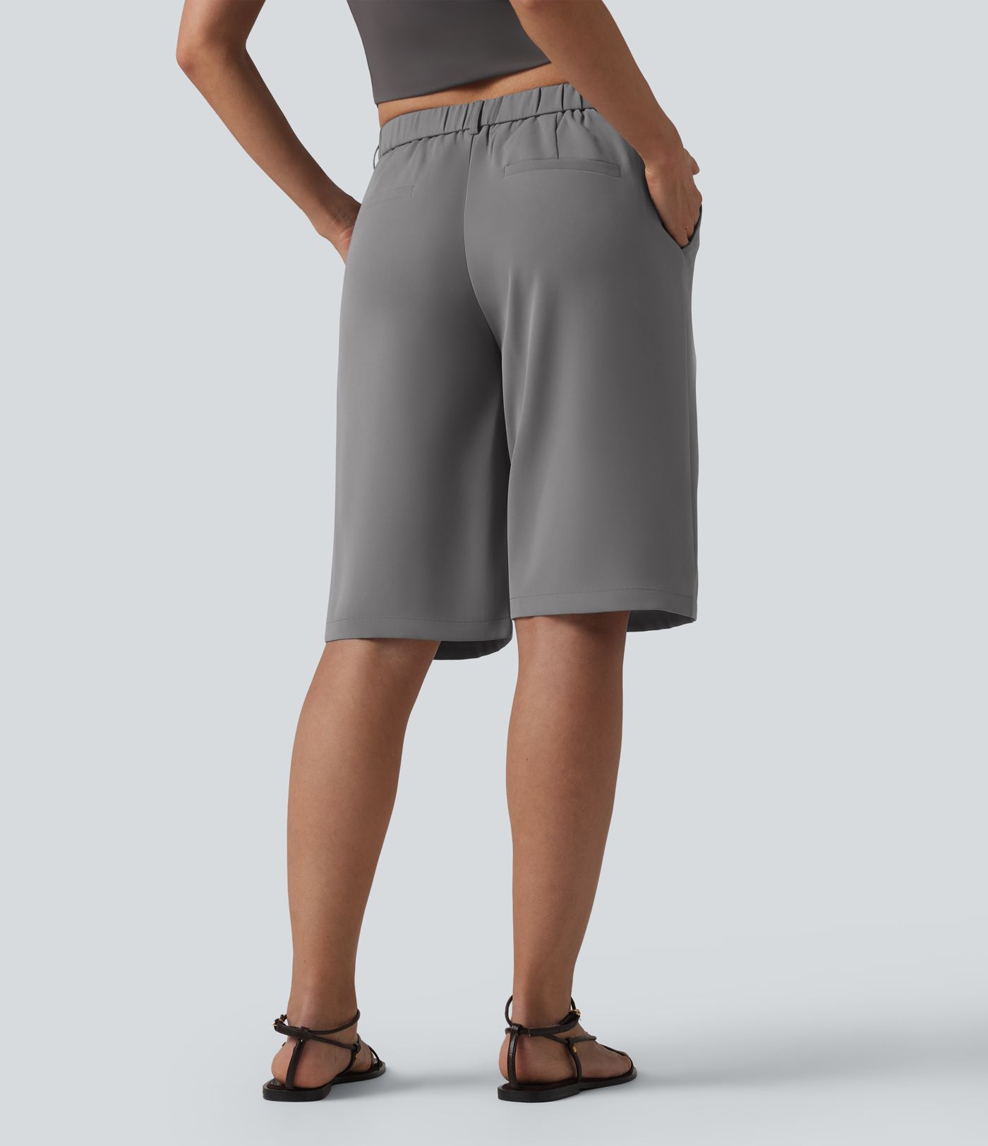 Halara Flex™ Mid Rise Pedal Pushers Work Straight Leg Pants with Pockets