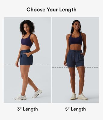 High Waisted Elastic Waistband Drawstring Pleated Yoga Shorts 5" with Pockets