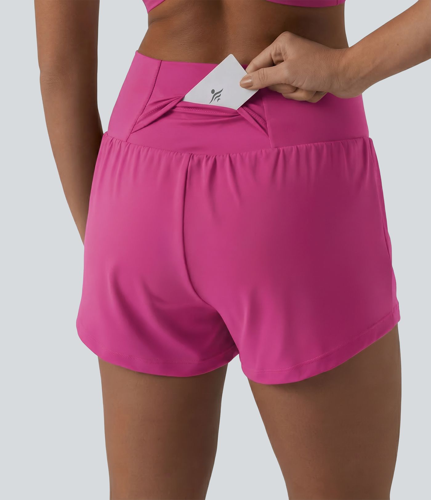 SoftlyZero™ Airy Crossover High Waisted 2-in-1 Cool Touch Yoga Shorts with Pockets