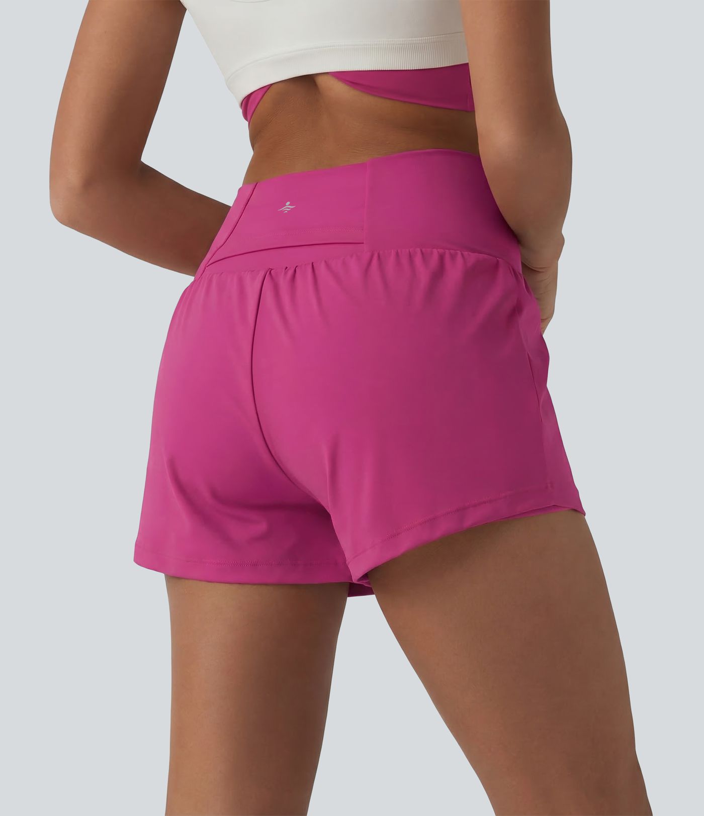 SoftlyZero™ Airy Crossover High Waisted 2-in-1 Cool Touch Yoga Shorts with Pockets