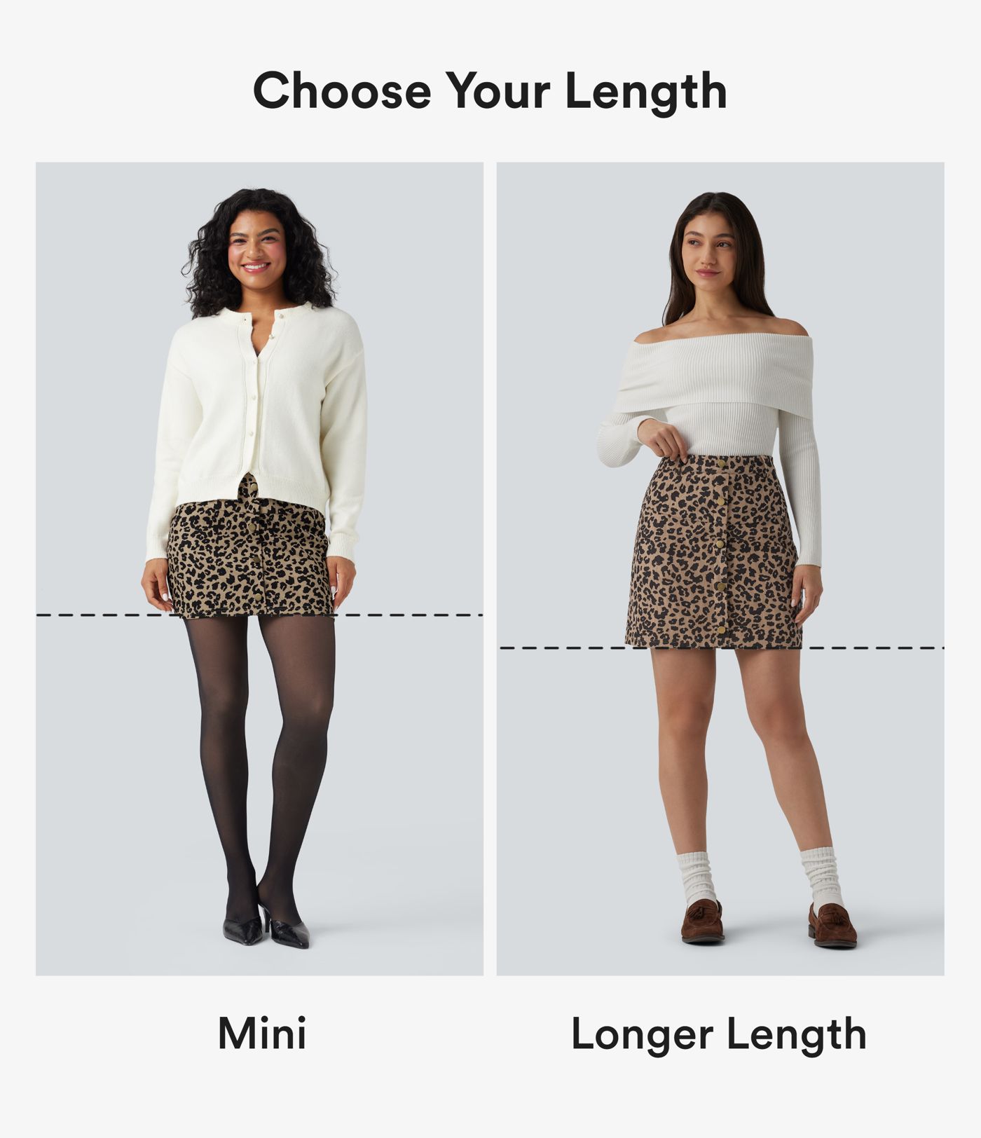 High Waisted 2-in-1 Leopard Print Mini Casual Skirt with Pocket-Longer Length