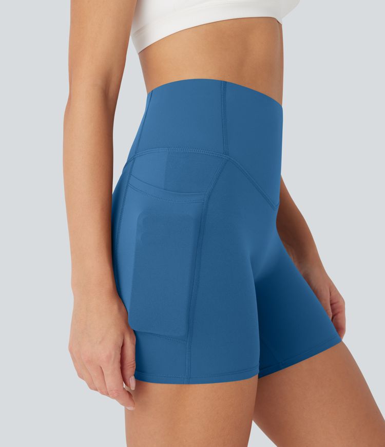 Halara UltraSculpt™ - Formende Workout-Shorts mit hohem Bund, Seitentaschen und Bauchkontrolle - Po-Lifting, 12,7 cm