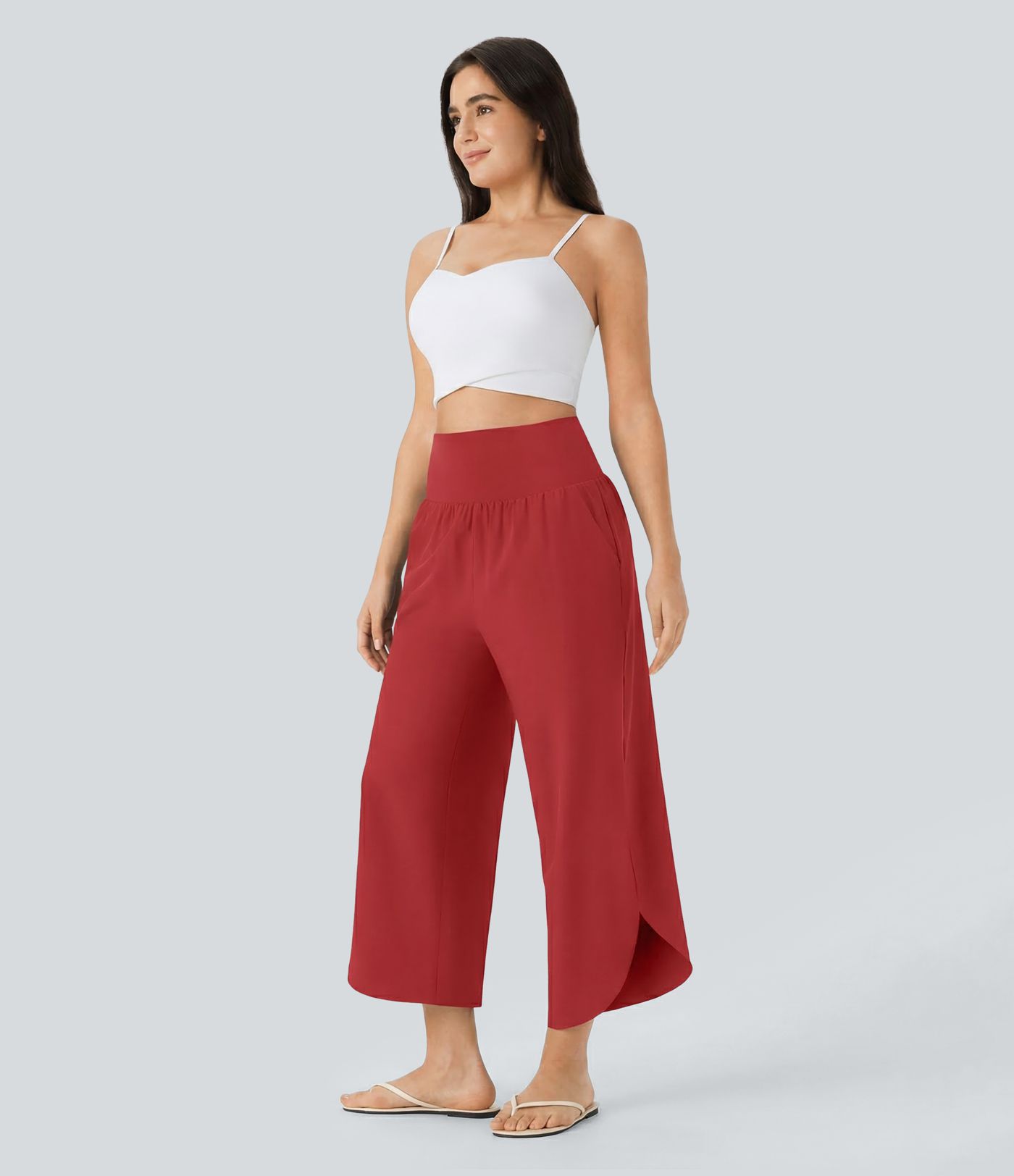 SoCinched Hohe Taille Bauchkontrolle Taschen-Saum Schnelltrocknende Hose