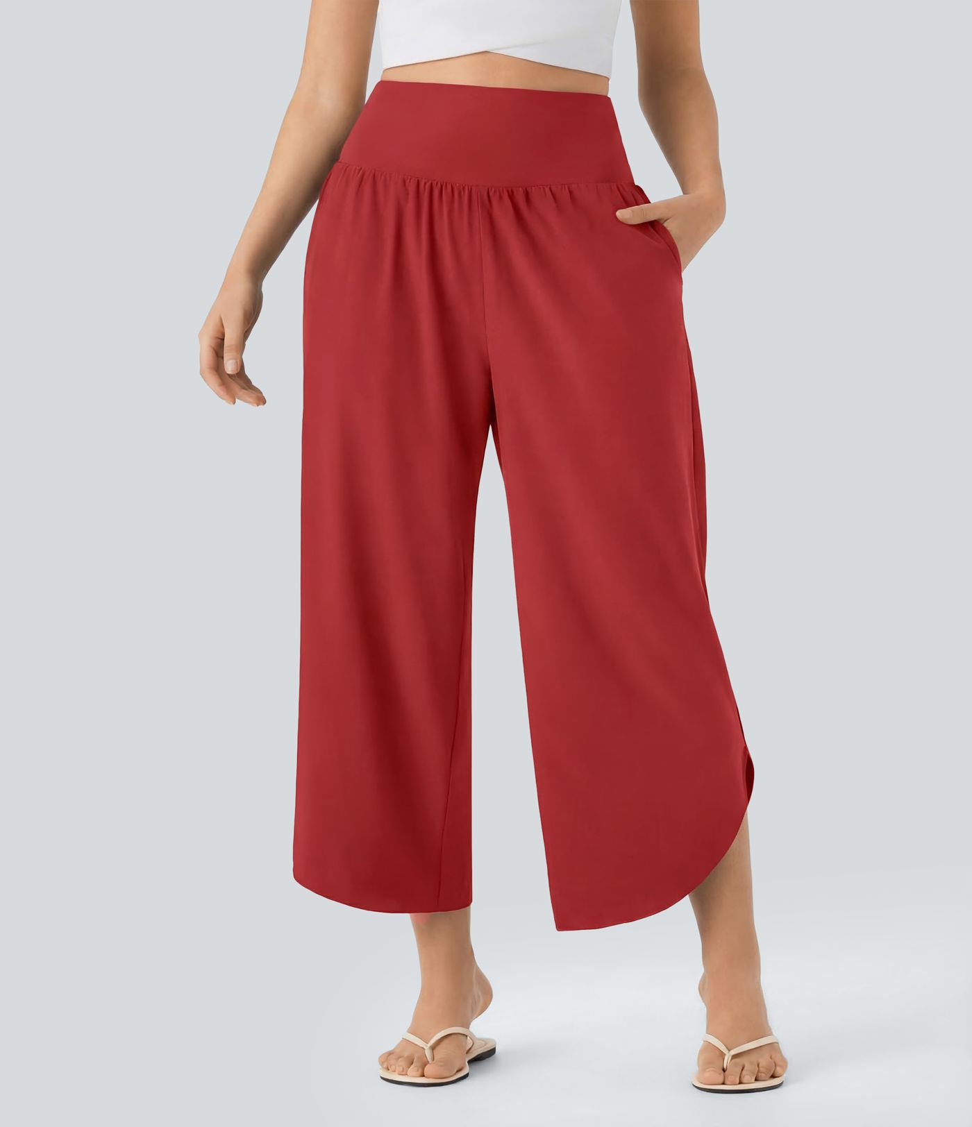 SoCinched Hohe Taille Bauchkontrolle Taschen-Saum Schnelltrocknende Hose