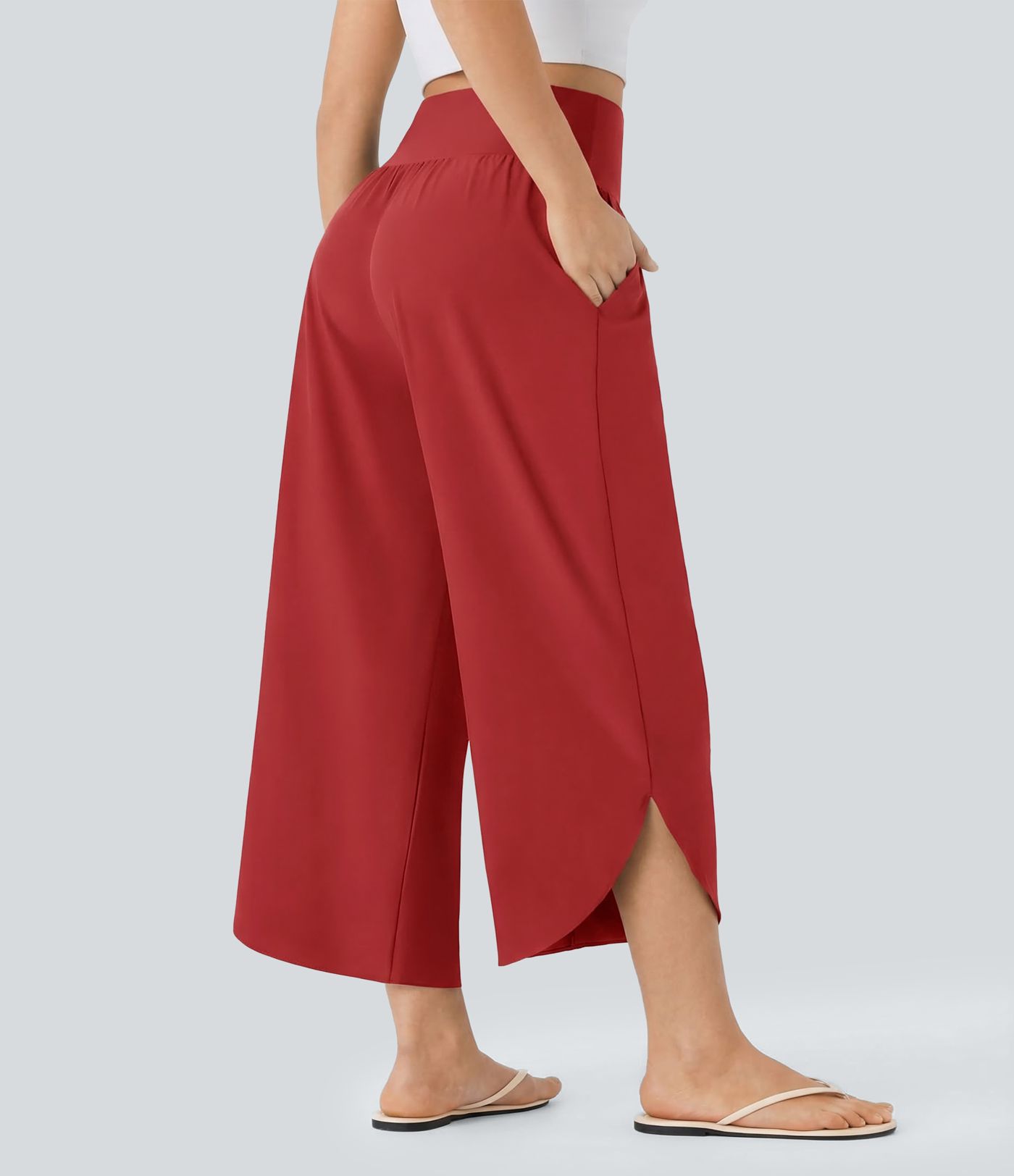 SoCinched Hohe Taille Bauchkontrolle Taschen-Saum Schnelltrocknende Hose