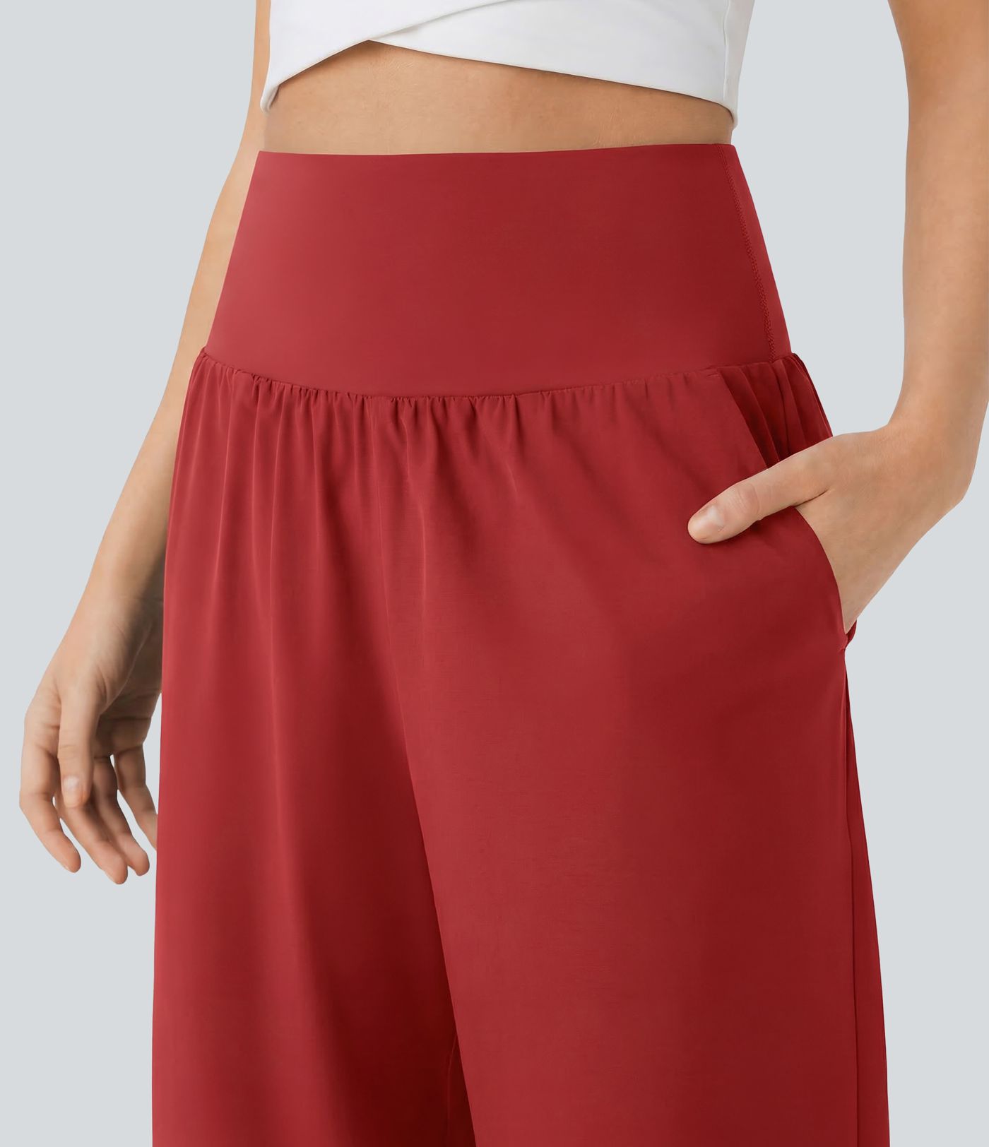 SoCinched Hohe Taille Bauchkontrolle Taschen-Saum Schnelltrocknende Hose