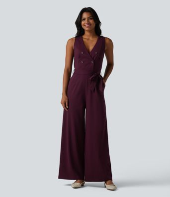 V-kaelusega õmblusteta triibuline vöötatud tööülikond taskutega - Lihtne ja mugav