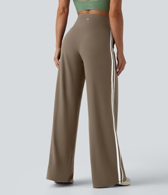 Halara UltraSculpt™ High Waisted Tummy Control Color Block Stripes Yoga Baggy Pants with Pockets